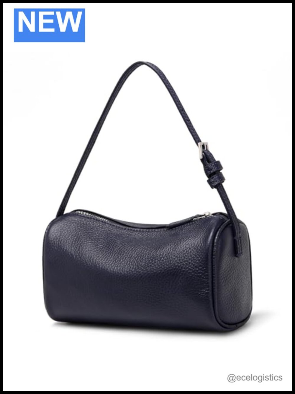 Genuine Leather Crossbody Bag Small Barrel Purse for Women Adjustable Strap Hobo